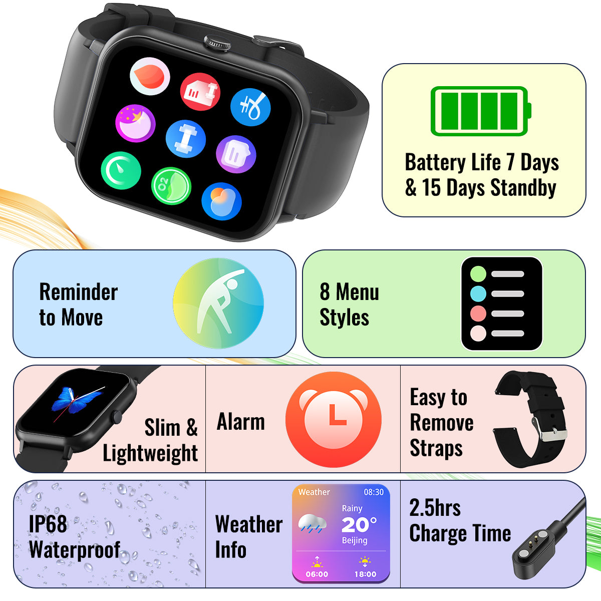 Ptron Rdflect Pro pTron Reflect Ace Bluetooth Calling Smartwatch (Black) - pTron India
