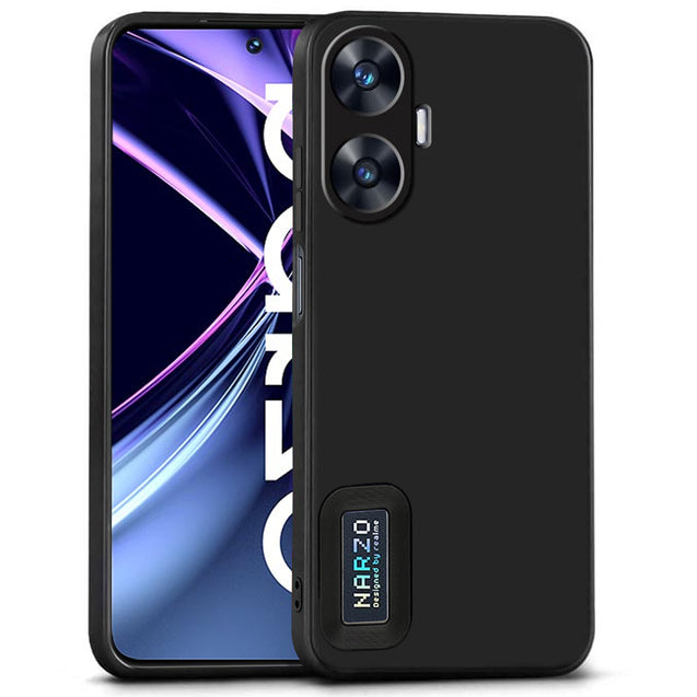 pTron Back Cover Case for Realme Narzo N55, Stylish Matt Finish, Shockproof Back Case, Perfect Cut-Outs & Perfect-Fit (Black)