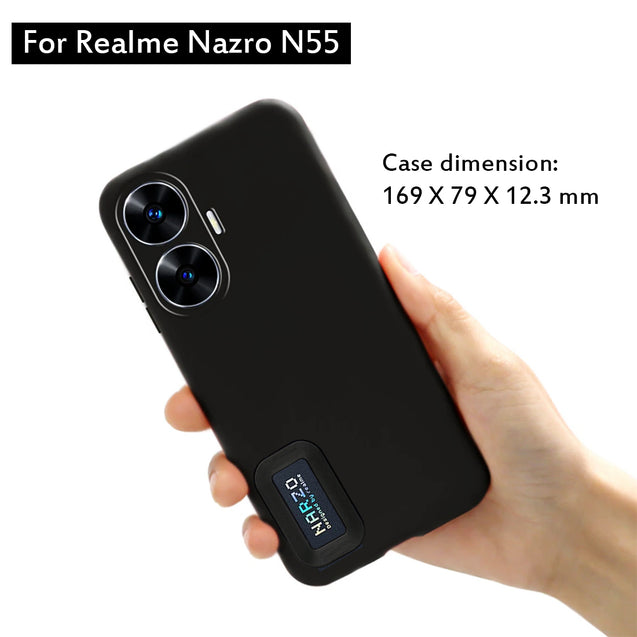 pTron Back Cover Case for Realme Narzo N55, Stylish Matt Finish, Shockproof Back Case, Perfect Cut-Outs & Perfect-Fit (Black)