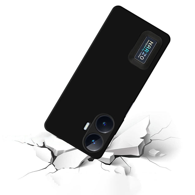 pTron Back Cover Case for Realme Narzo N55, Stylish Matt Finish, Shockproof Back Case, Perfect Cut-Outs & Perfect-Fit (Black)