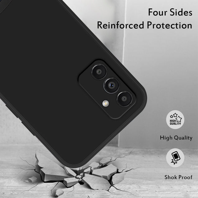 pTron Back Cover Case for Samsung Galaxy M14 5G, Stylish Matt Finish, Shockproof Back Case, Perfect Cut-Outs & Perfect-Fit (Black)