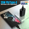 pTron Volta FC17 25W Type-C to Type-C PD Superfast USB TypeC Charger for Samsung S21/S21+/S21 Ultra/S20/S20+/S20 Ultra/Note 20/Note 20 Ultra/Note 10/Note10+ M51/M42/F23 5G/M53 5G (Charger only) Black