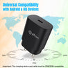 pTron Volta FC17 25W Type-C to Type-C PD Superfast USB TypeC Charger for Samsung S21/S21+/S21 Ultra/S20/S20+/S20 Ultra/Note 20/Note 20 Ultra/Note 10/Note10+ M51/M42/F23 5G/M53 5G (Charger only) Black