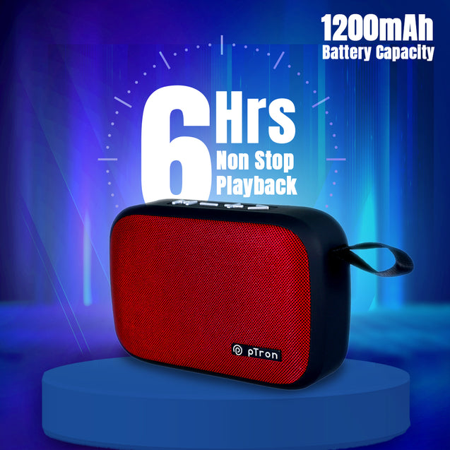 pTron Musicbot Lite 5W Mini Bluetooth Speaker with 6Hrs Playtime, Immersive Sound, 40mm Driver, Bluetooth 5.1 with Strong Connectivity, Portable Design, Integrated Music & Call Control (Burgundy)