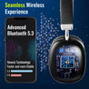 pTron Studio Ultima 35dB ANC Hybrid Active Noise Cancelling Over-Ear Headphones, 70Hrs Playtime, Punchy Bass, HD Mic, Bluetooth 5.3, Voice Assistant & Type-C Fast Charging (Black)