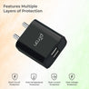 pTron Volta 12W Dual Port USB Wall Charger with 1M Micro USB Cable, Multi-Layer Protection, Made in India, BIS Certified, Fast Charging Adaptor for All iOS & Android Devices (Black)