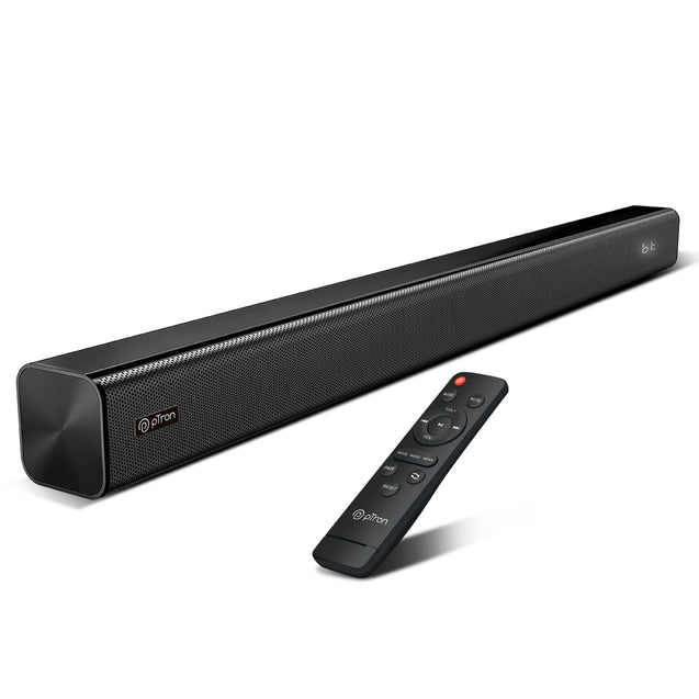 pTron Jazz 2.0 Channel Soundbar for TV, Multi-Connectivity BT5.3/HDMI ARC/Opt-in/Aux/USB, 40W Immersive Stereo Sound, 3 Equalizer Modes Movie/Music/News & Remote Control (Black)