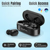 pTron Bassbuds Plus in-Ear TWS Earbuds with HD Mic, Bluetooth 5.0 Headphones, Stereo Sound, Clear Calls, 28Hrs Playback Time, Voice Assistant, IPX4 Water Resistant & Fast Charging (Pearl Black)