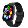 pTron Pulsefit P61+ 1.85" Full Touch Display Bluetooth Calling Smartwatch, Functional Crown, 580 NITS Brightness, Mesh Metal Strap, HR, SpO2, Watch Faces, Inbuilt Games & 5 Days Battery Life (Black)