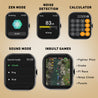 pTron Pulsefit P61+ 1.85" Full Touch Display Bluetooth Calling Smartwatch, Functional Crown, 580 NITS Brightness, Mesh Metal Strap, HR, SpO2, Watch Faces, Inbuilt Games & 5 Days Battery Life (Black)