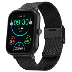 pTron Reflect Ace Smartwatch, Bluetooth Calling, 1.85" Touch Display, 600 NITS Bright, Metal Strap, 120+Sports Mode, High-Speed Realtek Processor, DaFit App & 7days Battery Life (Black)