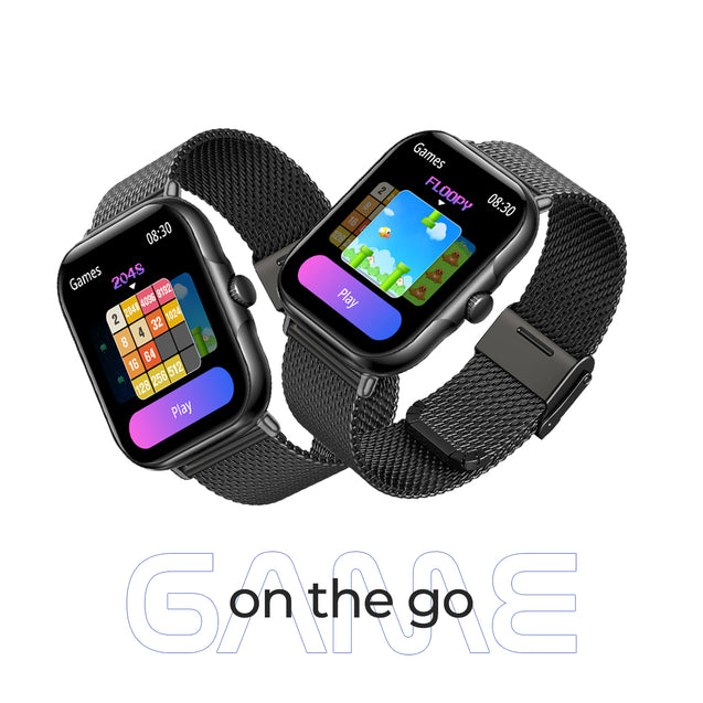 pTron Reflect Ace Smartwatch, Bluetooth Calling, 1.85" Touch Display, 600 NITS Bright, Metal Strap, 120+Sports Mode, High-Speed Realtek Processor, DaFit App & 7days Battery Life (Black)