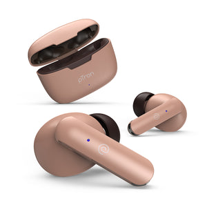 pTron Bassbuds Duo in-Ear Wireless Earbuds with Immersive Sound, 32Hrs Playtime, Clear Calls TWS Earbuds, Bluetooth V5.1 Headphone, Type-C Fast Charging, Voice Assistant &amp; IPX4 Water Resistant (Brown)