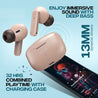 pTron Bassbuds Duo in-Ear Wireless Earbuds with Immersive Sound, 32Hrs Playtime, Clear Calls TWS Earbuds, Bluetooth V5.1 Headphone, Type-C Fast Charging, Voice Assistant &amp; IPX4 Water Resistant (Brown)
