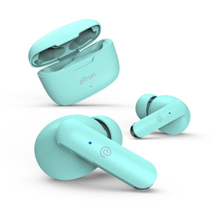 pTron Bassbuds Joy in-Ear Wireless Earbuds, Immersive Sound, 32Hrs Playtime, Clear Calls TWS Earbuds, Bluetooth V5.1 Headphone, Type-C Fast Charging, Voice Assist & IPX4 Water Resistant (Mint Green)