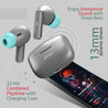 pTron Bassbuds Duo in-Ear Wireless Earbuds, Immersive Sound, 32Hrs Playtime, Clear Calls TWS Earbuds, Bluetooth V5.1 Headphones, Type-C Fast Charging, Voice Assistant &amp; IPX4 Water Resistant (Grey)