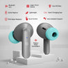 pTron Bassbuds Duo in-Ear Wireless Earbuds, Immersive Sound, 32Hrs Playtime, Clear Calls TWS Earbuds, Bluetooth V5.1 Headphones, Type-C Fast Charging, Voice Assistant &amp; IPX4 Water Resistant (Grey)