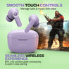 pTron Bassbuds Joy in-Ear Wireless Earbuds, Immersive Sound, 32Hrs Playtime, Clear Calls TWS Earbuds, Bluetooth V5.1 Headphone, Type-C Fast Charging, Voice Assist & IPX4 Water Resistant (Light Lilac)