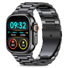 pTron Reflect Pro Plus Smartwatch, Bluetooth Calling, 2.01" Full Touch Display, Full Metal Body, 600 NITS, Digital Crown,100+ Watch Faces,HR,SpO2,Voice Assist, 5 Days Battery Life (Black)