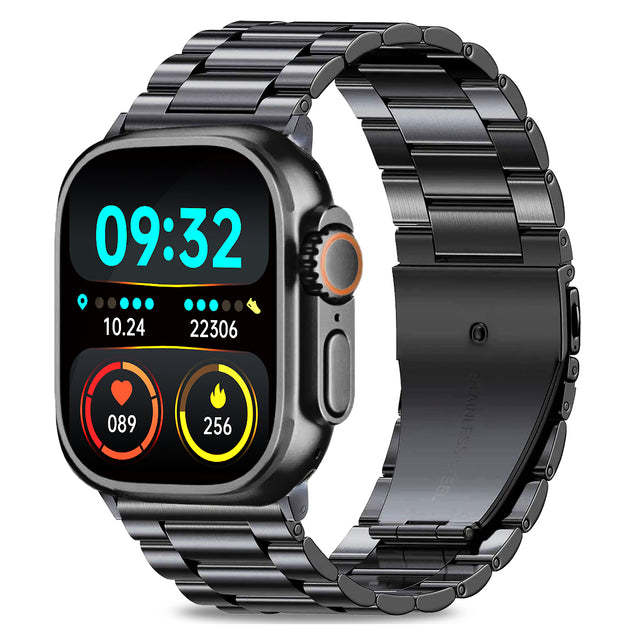 pTron Reflect Pro Plus Smartwatch, Bluetooth Calling, 2.01" Full Touch Display, Full Metal Body, 600 NITS, Digital Crown,100+ Watch Faces,HR,SpO2,Voice Assist, 5 Days Battery Life (Black)