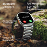 pTron Reflect Pro Plus Smartwatch, Bluetooth Calling, 2.01" Full Touch Display, Full Metal Body, 600 NITS, Digital Crown,100+ Watch Faces,HR,SpO2,Voice Assist, 5 Days Battery Life (Silver)