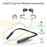 pTron Tangent Duo Bluetooth 5.2 Wireless in-Ear Earphones with Mic,Magnetic Earbuds (Yellow/Black)