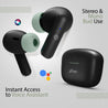 pTron Bassbuds Joy in-Ear Wireless Earbuds, Immersive Sound, 32Hrs Playtime, Clear Calls TWS Earbuds, Bluetooth V5.1 Headphone, Type-C Fast Charging, Voice Assist & IPX4 Water Resistant (Black & Green)