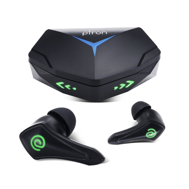 pTron Bassbuds B91+ TWS Earbuds with 38ms Gaming Low Latency, AI-ENC Stereo Calls, 45Hrs Playtime, Dual HD Mic, in-Ear Bluetooth 5.3 Headphones, Fast Type-C Charging & IPX5 (Black)
