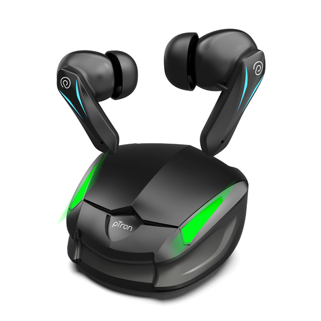 pTron Bassbuds B91 TWS Earbuds with 38ms Gaming Low Latency, AI-ENC Stereo Calls, 40Hrs Playtime, Dual HD Mic, In-Ear Bluetooth 5.3 Headphones, Fast Type-C Charging & IPX5 (Black)
