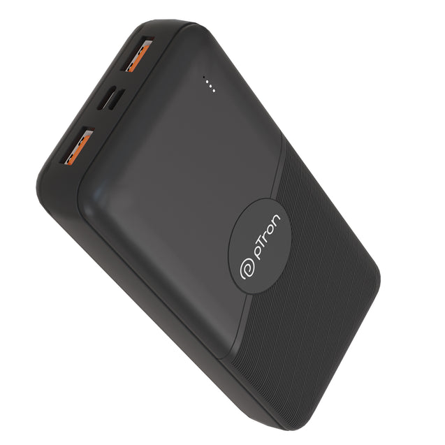 pTron Dynamo Classic 20000mAh 22.5W Power Bank, Supports VOOC/Wrap/Dash USB Charging, 20W PD Fast Charging, 3 Outputs, 2 Inputs Type-C/PD & Micro USB, Multi Layers of Protection (Black)