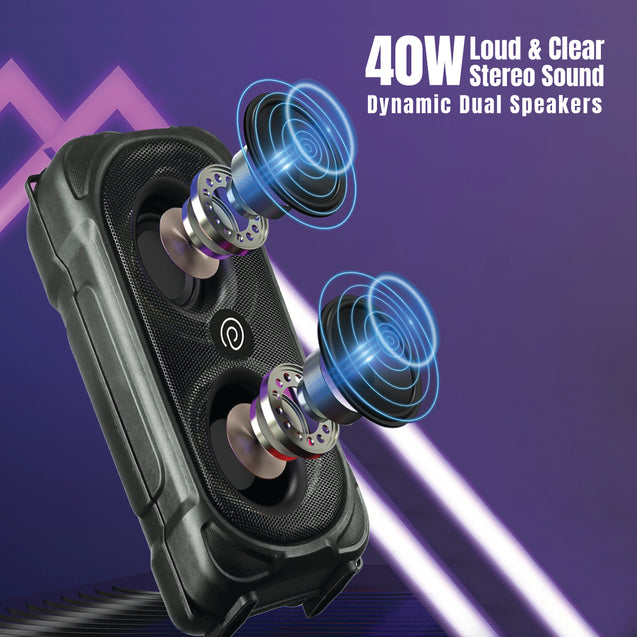 pTron Fusion Party V2 40W BT Karaoke Speaker (Black)