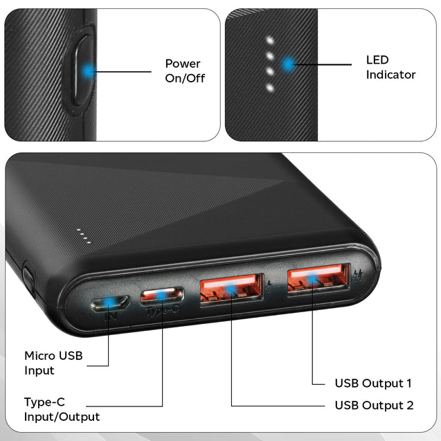 pTron Dynamo Z 22.5W 10000mAh Power Bank (Black)