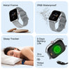 pTron Reflect MaxPro 2.01 inch Square Dial Smartwatch, Full Touch Display, Bluetooth Calling, Functional Crown, 600 NITS, 100+ Watch Faces, HR, SpO2, 5 Days Battery Life & IP68 (Silver)