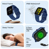 pTron Reflect MaxPro 2.01 inch Square Dial Smartwatch, Full Touch Display, Bluetooth Calling, Functional Crown, 600 NITS, 100+ Watch Faces, HR, SpO2, 5 Days Battery Life & IP68 (Blue)
