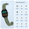 pTron Reflect MaxPro 2.01 inch Square Dial Smartwatch, Full Touch Display, Bluetooth Calling, Functional Crown, 600 NITS, 100+ Watch Faces, HR, SpO2, 5 Days Battery Life & IP68 (Green)
