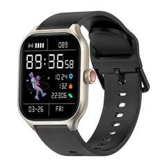 pTron Reflect MaxPro 2.01 inch Square Dial Smartwatch, Full Touch Display, Bluetooth Calling, Functional Crown, 600 NITS, 100+ Watch Faces, HR, SpO2, 5 Days Battery Life & IP68 (Gold)