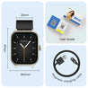 pTron Reflect MaxPro 2.01 inch Square Dial Smartwatch, Full Touch Display, Bluetooth Calling, Functional Crown, 600 NITS, 100+ Watch Faces, HR, SpO2, 5 Days Battery Life & IP68 (Gold)