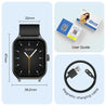 pTron Reflect MaxPro 2.01 inch Square Dial Smartwatch, Full Touch Display, Bluetooth Calling, Functional Crown, 600 NITS, 100+ Watch Faces, HR, SpO2, 5 Days Battery Life & IP68 (Black)