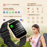 pTron Reflect Classic 2.01 inch Square Dial Smartwatch, Bluetooth Calling, Full Touch Display, 600 NITS, Metal Frame, 100+ Watch Faces, HR, SpO2, Voice Assist, 5 Days Battery Life (Gold)