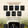 pTron Reflect Classic 2.01 inch Square Dial Smartwatch, Bluetooth Calling, Full Touch Display, 600 NITS, Metal Frame, 100+ Watch Faces, HR, SpO2, Voice Assist, 5 Days Battery Life (Gold)