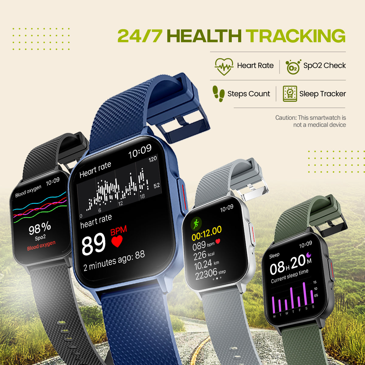 Ptron Rdflect Pro pTron Reflect Classic 2.01 inch Square Dial Smartwatch, Bluetooth Call ...