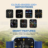pTron Reflect Classic 2.01 inch Square Dial Smartwatch, Bluetooth Calling, Full Touch Display, 600 NITS, Metal Frame, 100+ Watch Faces, HR, SpO2, Voice Assist, 5 Days Battery Life (Blue)