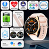 pTron Reflect Flash 1.32 inch Round Dial Smartwatch, Bluetooth Calling, Full Touch Display, 600 NITS, Metal Frame, 100+ Watch Faces, HR, SpO2, Voice Assist & 5 Days Battery Life (Pink)