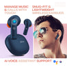 pTron Bassbuds NX in Ear TWS Earbuds, TruTalk AI-ENC Calls, 32Hrs Playtime, 13mm Drivers, Bluetooth 5.3 Wireless Headphone, Voice Assistant, Type-C Fast Charging & IPX5 Water Resistant (Blue)