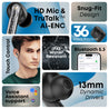 pTron Bassbuds Gomax TWS Earbuds, TruTalk AI-ENC Calls, 36Hrs Playtime, 13mm Drivers, in-Ear Bluetooth 5.3 Wireless Headphones, Voice Assistant, Type-C Fast Charging & IPX5 (Black)