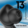 pTron Bassbuds Gomax TWS Earbuds, TruTalk AI-ENC Calls, 36Hrs Playtime, 13mm Drivers, in-Ear Bluetooth 5.3 Wireless Headphones, Voice Assistant, Type-C Fast Charging & IPX5 (Black)