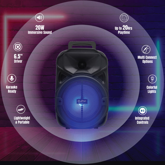 pTron Fusion Maxx v2 Party Speaker (Black)