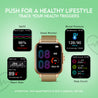 pTron Reflect Callz Smartwatch, Bluetooth Calling, 1.85" Full Touch Display, 600 NITS, Functional Crown, Metal Mesh Strap, 100+ Watch Faces, HR, Sports Mode, 5 Days Battery Life (Gold)