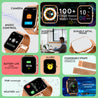 pTron Reflect Callz Smartwatch, Bluetooth Calling, 1.85" Full Touch Display, 600 NITS, Functional Crown, Metal Mesh Strap, 100+ Watch Faces, HR, Sports Mode, 5 Days Battery Life (Gold)