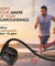 pTron Tangent Impulse Open-Ear Wireless Headphones with Mic (Black)